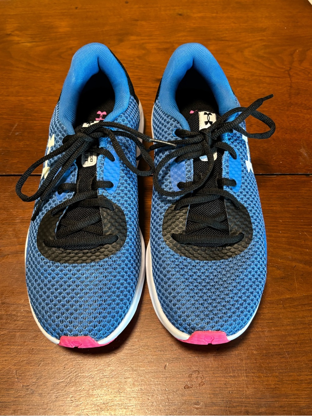Under Armour Women’s Charged Pursuit 3 Running Shoes Blue/Black/White Size 8 M